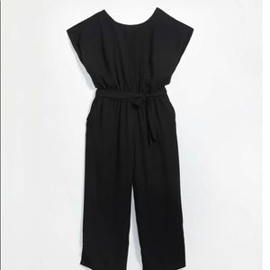 Loft Plus V-Back Tie Waist Jumpsuit 18W